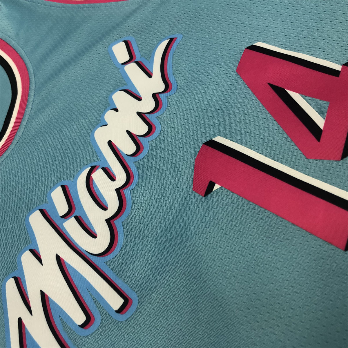 NBA Miami Hearts round neck Light Blue Jersey HERRO#14 S-XXL