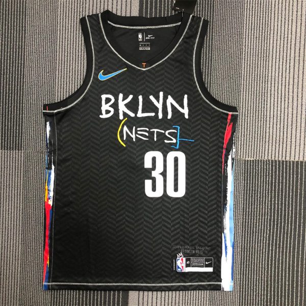 NBA Brooklyn Nets V-Neck Black Jersey CURRY#30 S-XXL