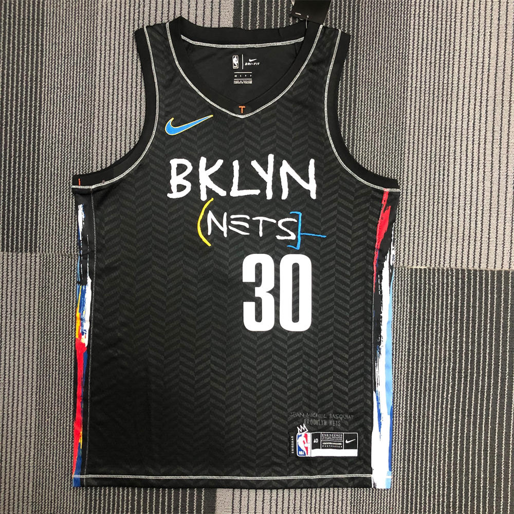 NBA Brooklyn Nets V-Neck Black Jersey CURRY#30 S-XXL