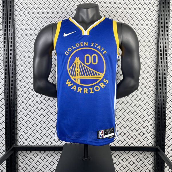 NBA Golden State Warriors 2023 V-Neck Blue Jersey KUMINGA#00 S-XXL