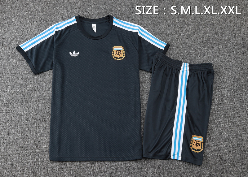 2025/26 Argentina Dark grey Training Set Shirt and Shorts