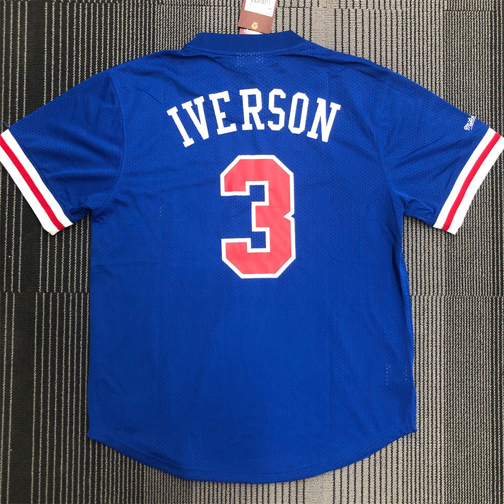 NBA Philadelphia 76ers Mitchellness Blue Jersey IVERSON#3 S-XXL