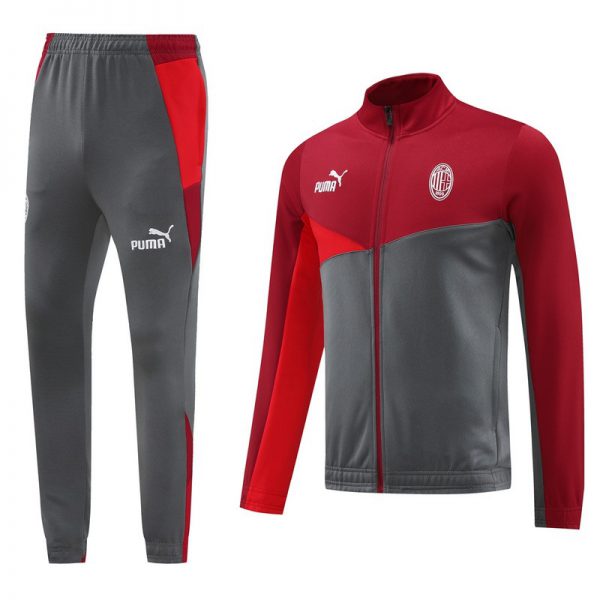 2024 AC Milan Red Grey Jacket Training Suit Set Football Team Shirt Sports Fashion
