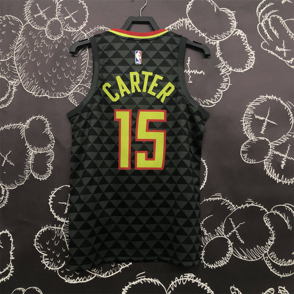 NBA Altanta Hawks V-Neck Black Jersey CARTER#15 S-XXL