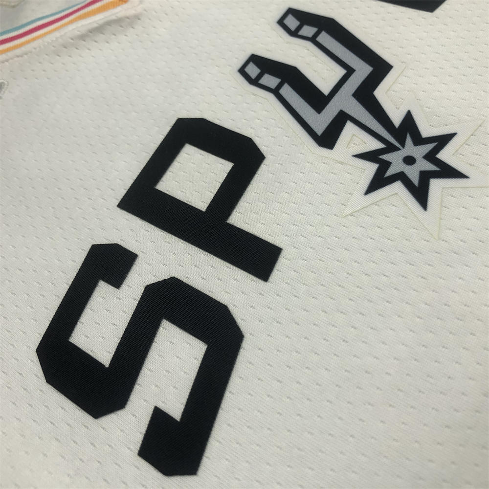 NBA San Antonio Spurs V-Neck White 75th Anniversary jersey DeROZAN#10 S-XXL