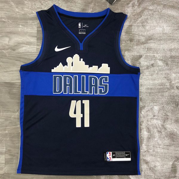 NBA Dallas Mavericks V Neck Snow Mountain Royal Blue Jersey NOWITZKI#41 S-XXL