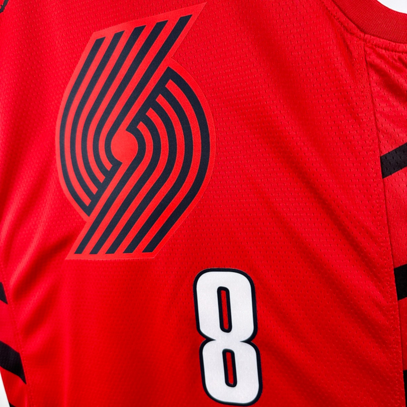 NBA Portland Trail Blazers V-Neck JORDAN Edition Red Jersey AVDIJA#8 S-XXL