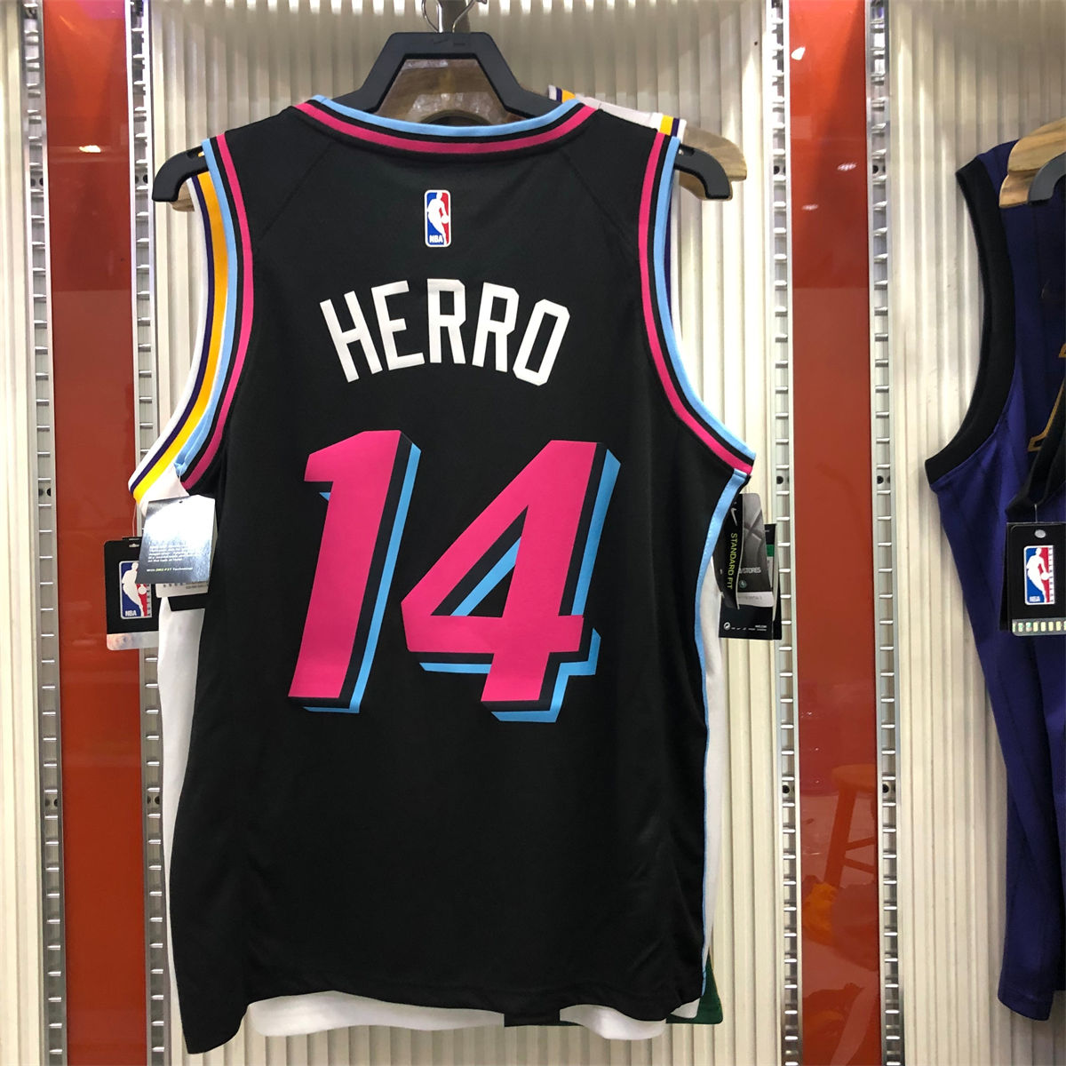 NBA Miami Hearts round neck Black Jersey HERRO#14 S-XXL