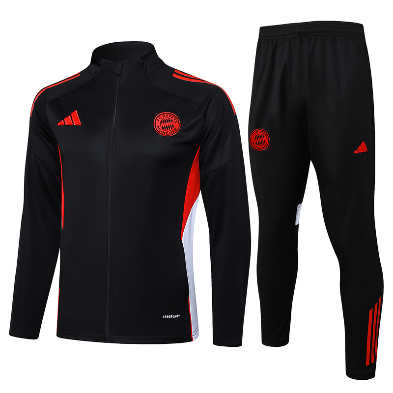 2025/26 Bayern Munich Black Jacket Training Suit Set Football Team Shirt Sports Fashion