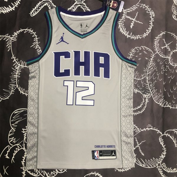 NBA Charlotte Hornets V-Neck Grey Jersey S-XXL
