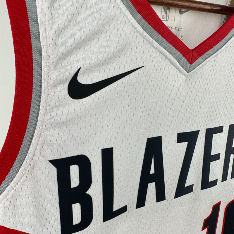 NBA Portland Trail Blazers 2023 V-Neck White jersey YANG#16 S-XXL