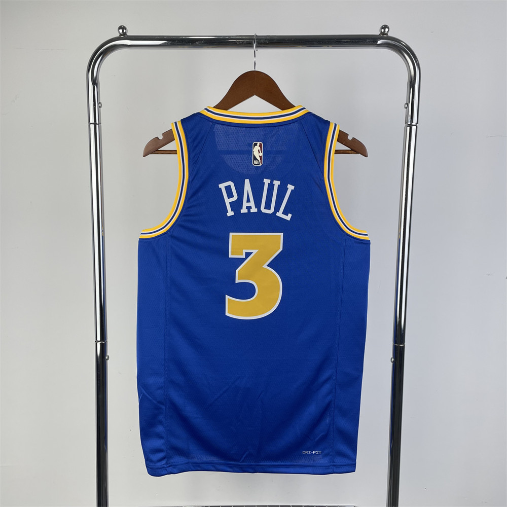 NBA Golden State Warriors Round Neck Blue Jersey PAUL#3 S-XXL