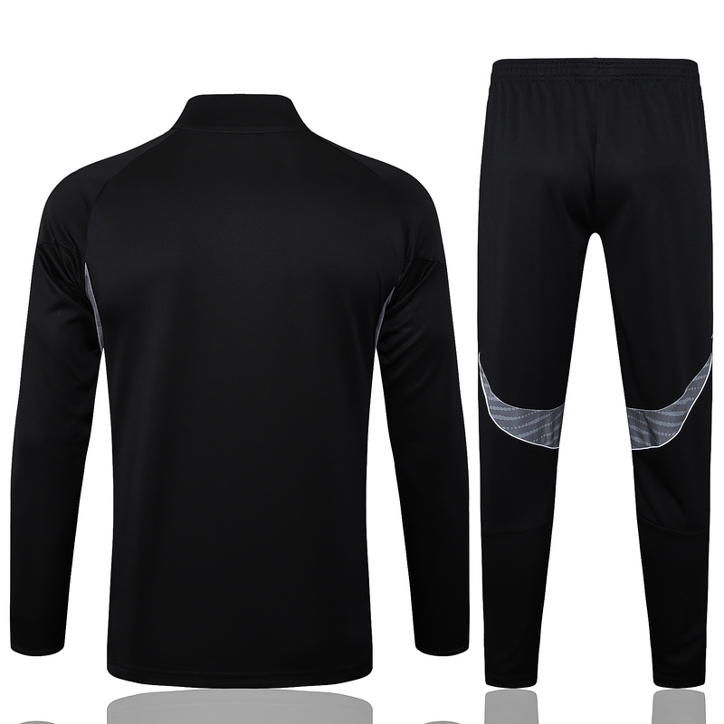 202526 Miami Black Long-sleeved half-pull training kit Football team kit