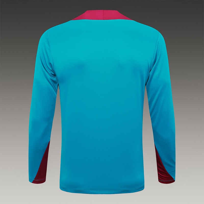 24/25 PSG Blue Long-sleeved half-pull training kit Football team kit