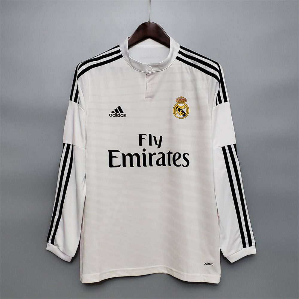 Retro Real Madrid 14/15 Long Sleeve home  jersey Fan Version