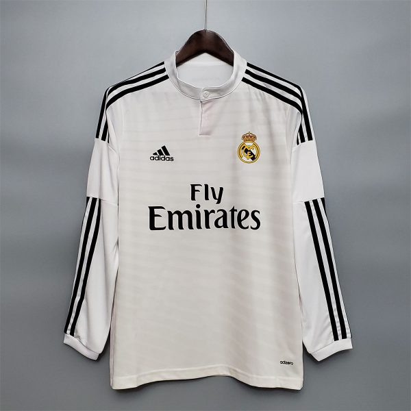 Retro Real Madrid 14/15 Long Sleeve home  jersey Fan Version