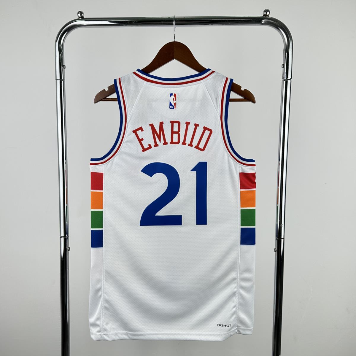 NBA Philadelphia 76ers 24/25 Round Neck City Edition Black Jersey EMBIID#21 S-XXL