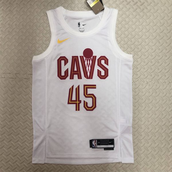 NBA Cleverland Cavaliers Round Neck White jersey MITCHELL#45 S-XXL