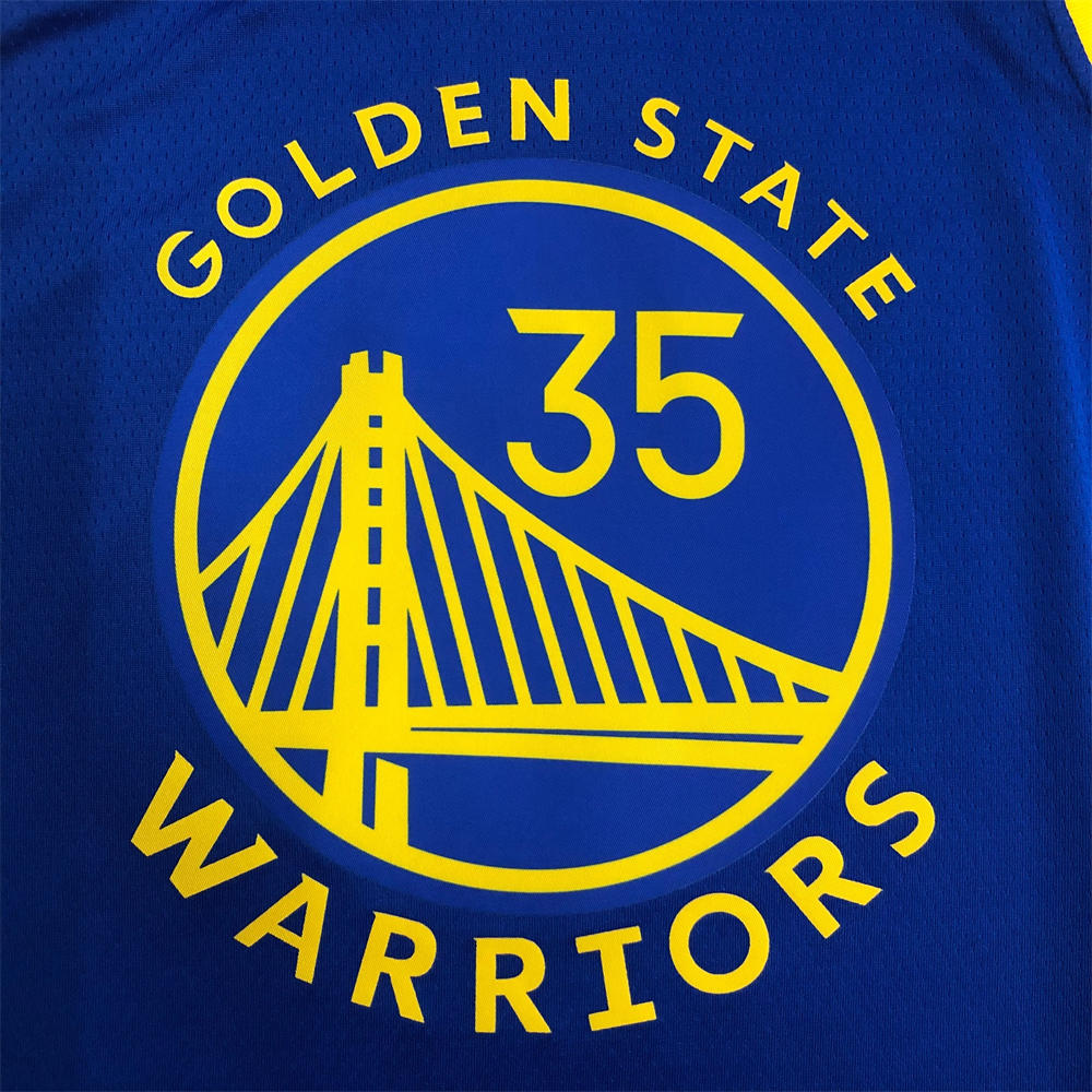 NBA Golden State Warriors V-Neck 75th anniversary Blue Jersey DURANT#35 S-XXL