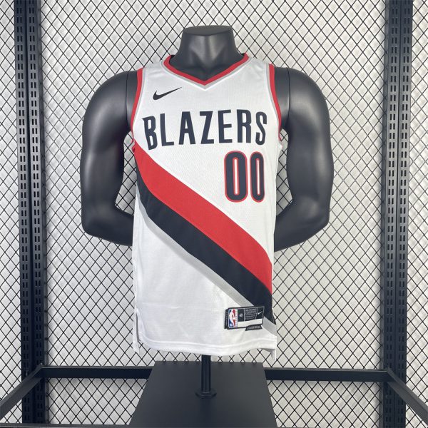 NBA Portland Trail Blazers 2023 V-Neck White jersey HENDERSON#00 S-XXL