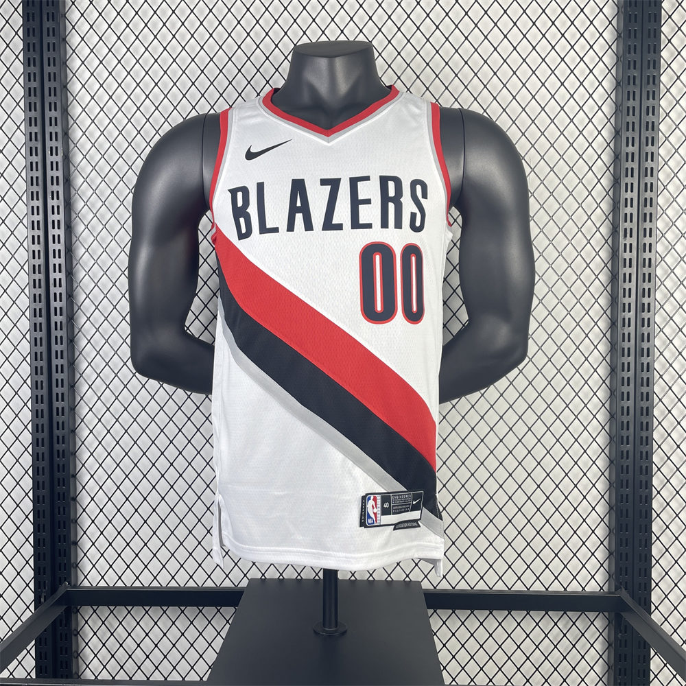 NBA Portland Trail Blazers 2023 V-Neck White jersey HENDERSON#00 S-XXL