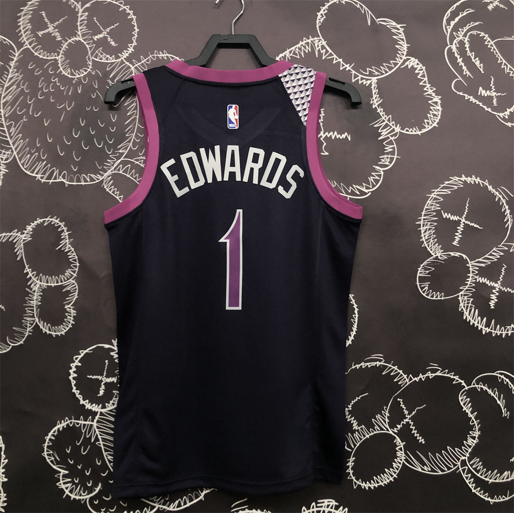 NBA Minnesota Timberwolves V-Neck Black Jersey S-XXL
