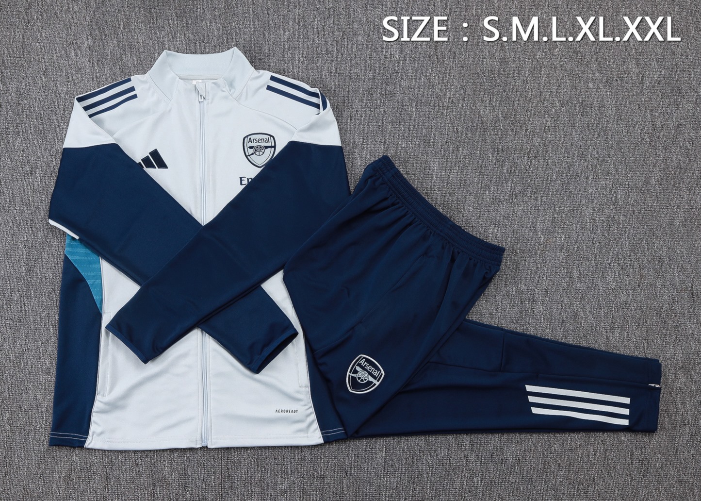 2025/26 Arsenal light gray Jacket Training Suit Set Football Team Shirt Sports Fashion