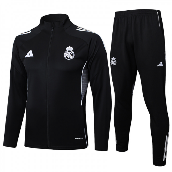 2024/25 Real Madrid Black Jacket Training Suit Set Football Team Shirt Sports Fashion