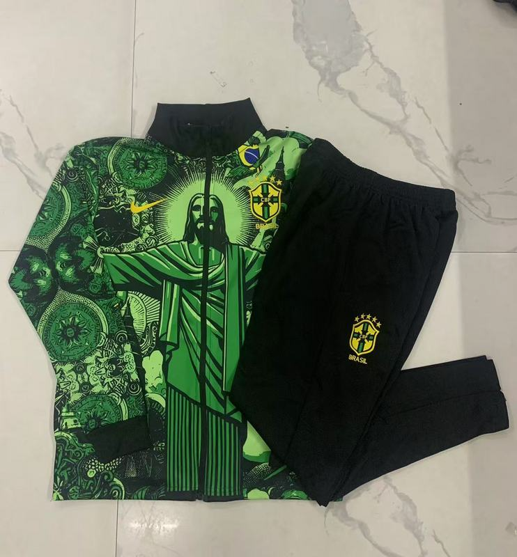 2024/25 Brazil Green Jacket Training Suit Set Football Team Shirt Sports Fashion