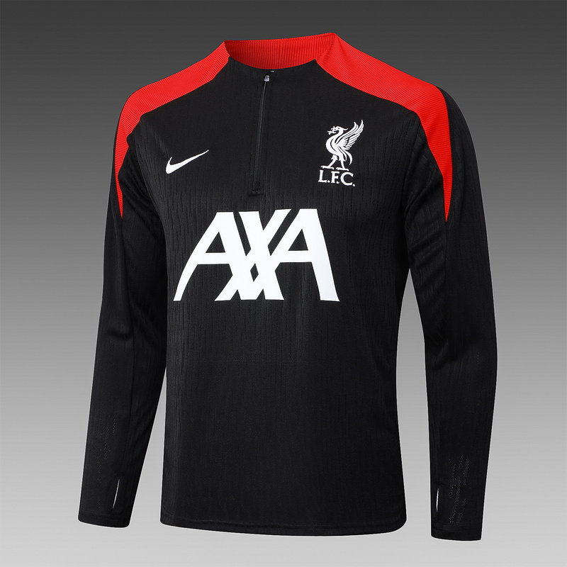 24/25 Liverpool Black Long-sleeved half-pull training kit Football team kit