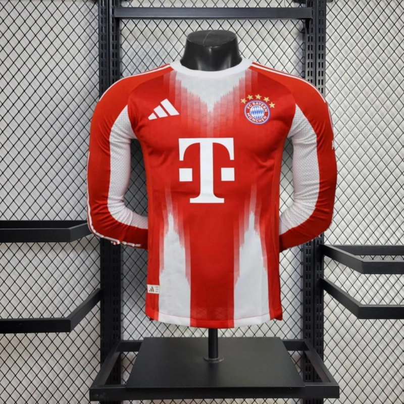 2025/26 Bayern Munich Home Long Sleeve Jersey Player Version