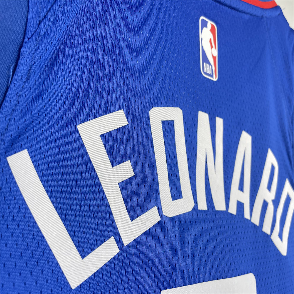 NBA Los Angeles Clippers 2023 V-Neck Blue Jersey LEONARD#2 S-XXL