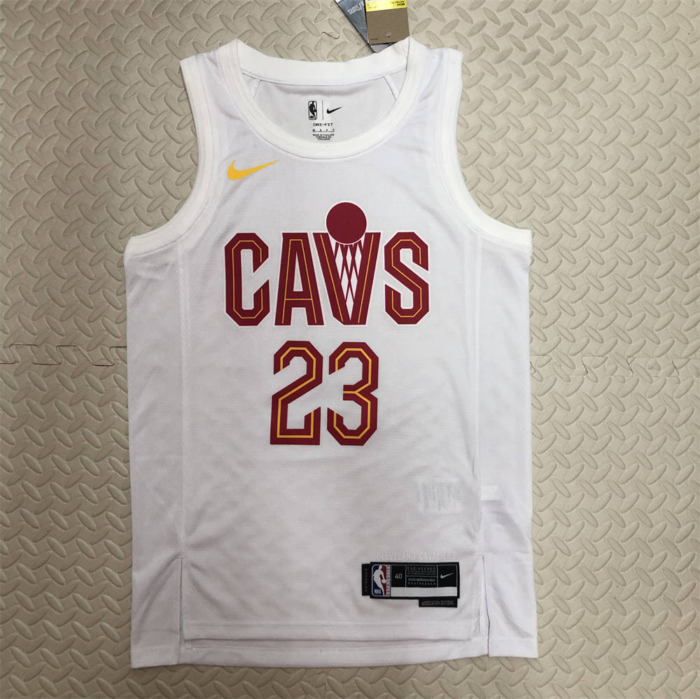 NBA Cleverland Cavaliers Round Neck White jersey JAMES#23 S-XXL