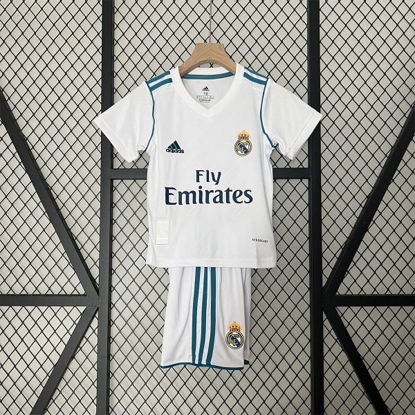Retro Real Madrid 17/18 home jersey Kid Kits Size 16-28