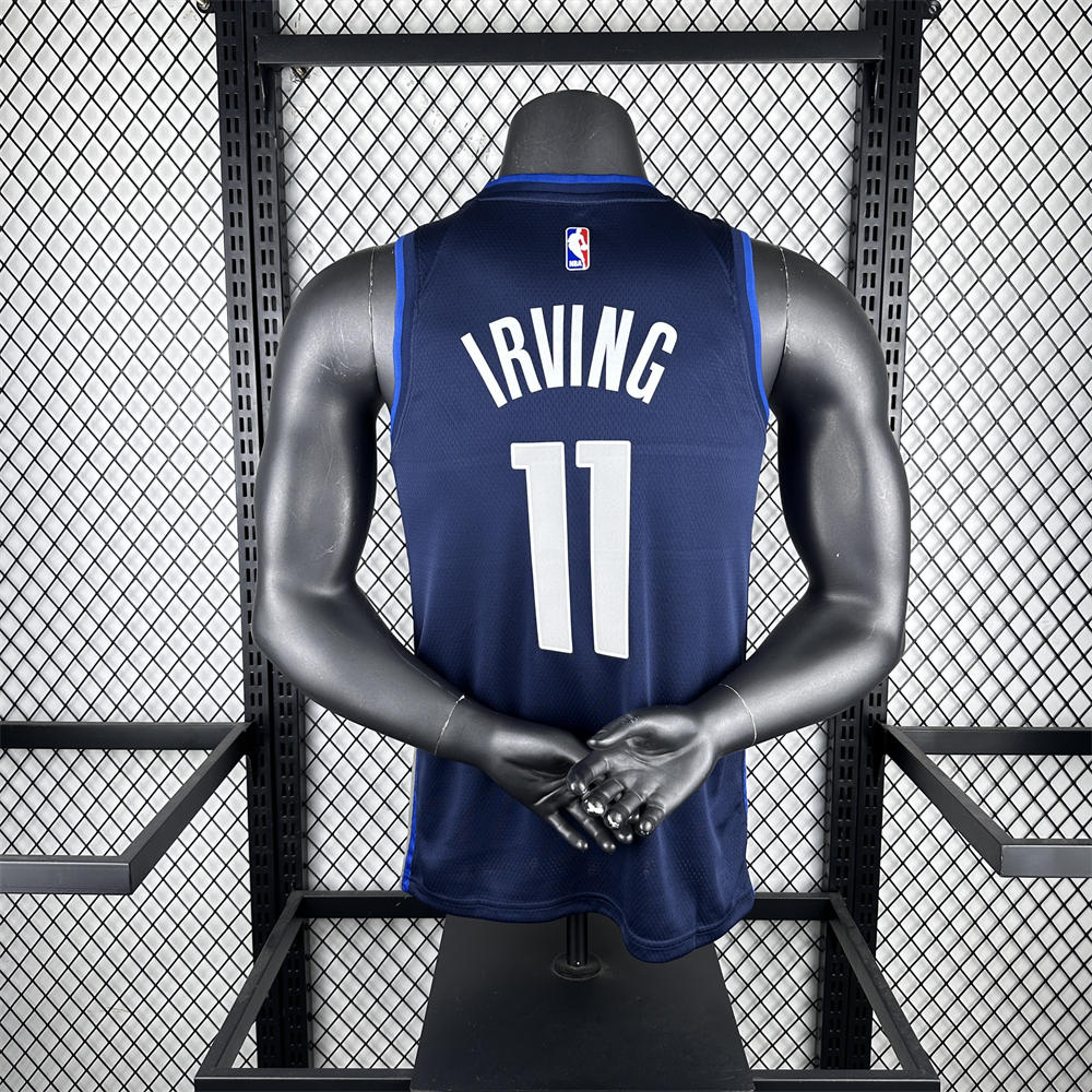 NBA Dallas Mavericks V-Neck Snow Mountain Royal Blue Jersey IRVING#11 S-XXL