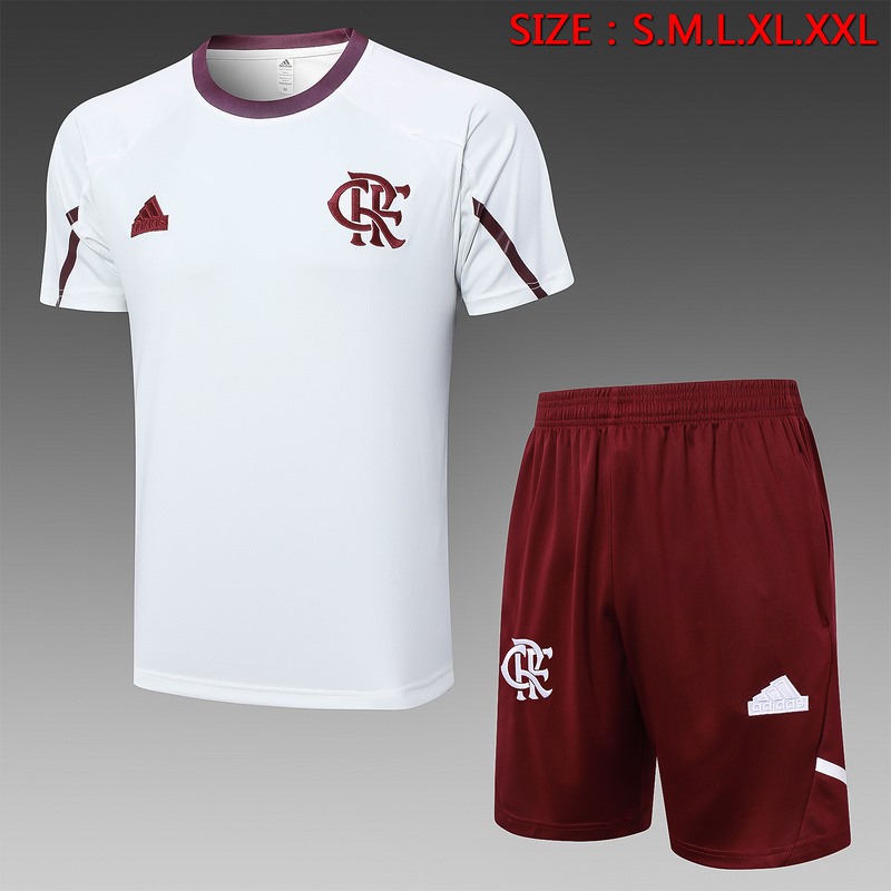 24/25 Flamengo white Training Set Shirt and Shorts