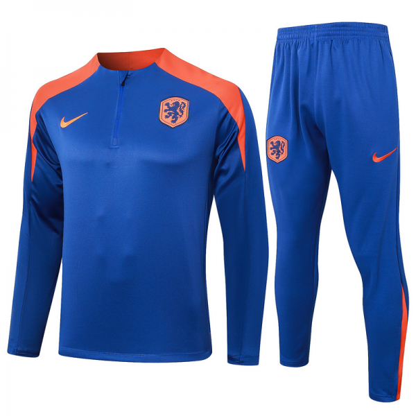 24/25 Netherlands Colorful Blue Long-sleeved half-pull training kit Football team kit