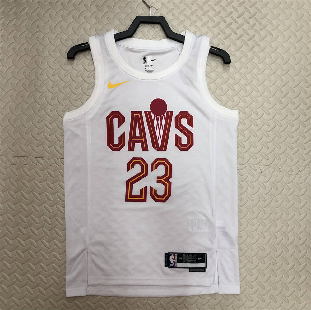 NBA Cleverland Cavaliers Round Neck White jersey JAMES#23 S-XXL