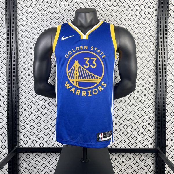 NBA Golden State Warriors 2023 V-Neck Blue Jersey WISEMAN#33 S-XXL