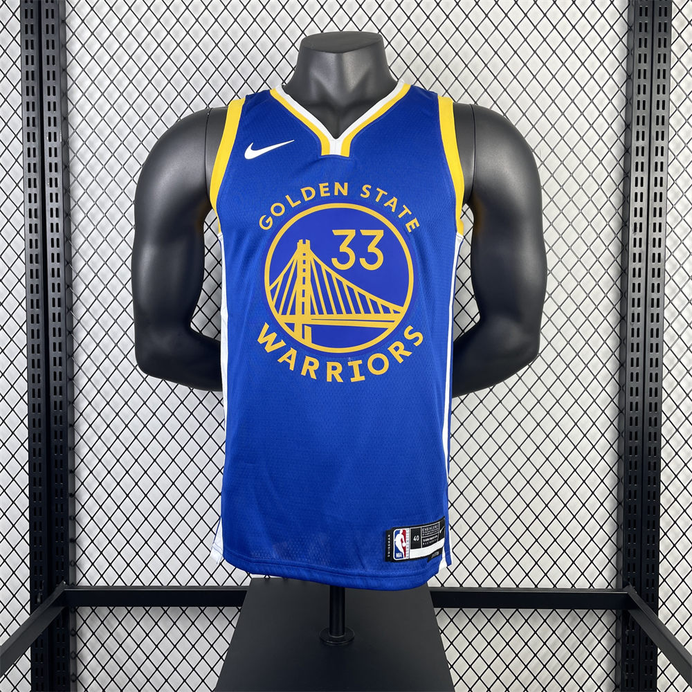 NBA Golden State Warriors 2023 V-Neck Blue Jersey WISEMAN#33 S-XXL