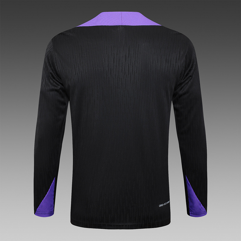 24/25 Paris Black Long-sleeved half-pull training kit Football team kit