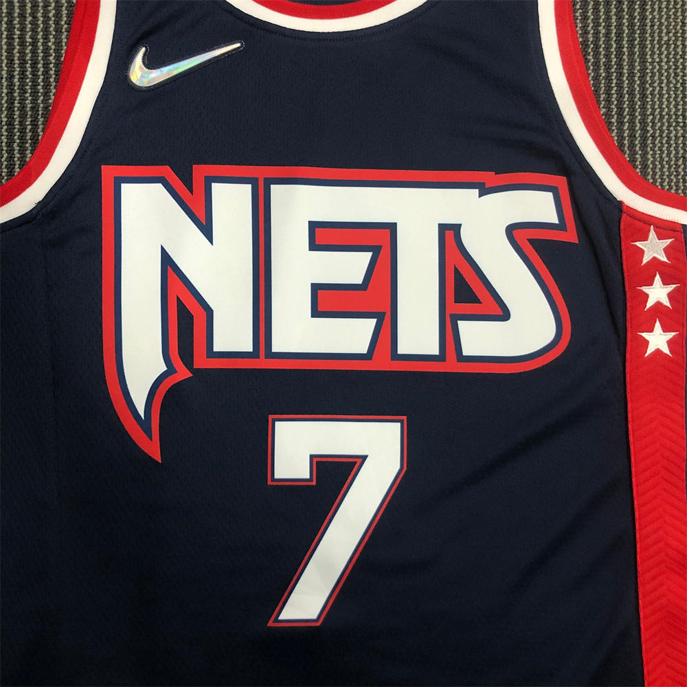 NBA Brooklyn Nets V-Neck Black 75th anniversary Jersey DURANT#7 S-XXL