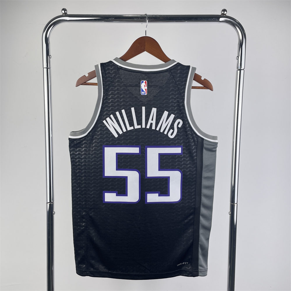 NBA Scaramento Kings V-Neck Black jersey WILLIAMS#55 S-XXL