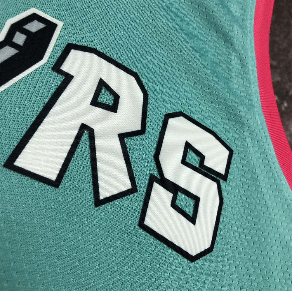 NBA San Antonio Spurs V-Neck Cyan jersey DUNCAN#21 S-XXL