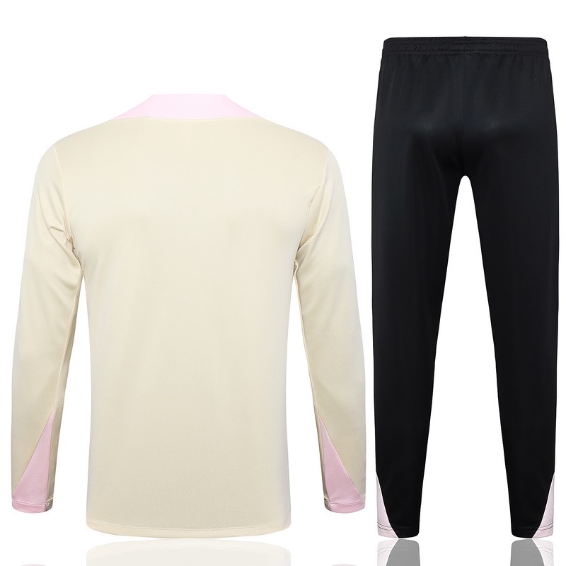 24/25 PSG apricot Long-sleeved half-pull training kit Football team kit