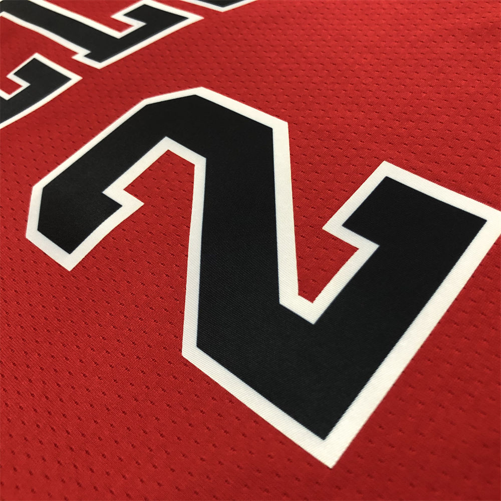 NBA Chicago Bulls Round neck Red Jersey BALL#2 S-XXL