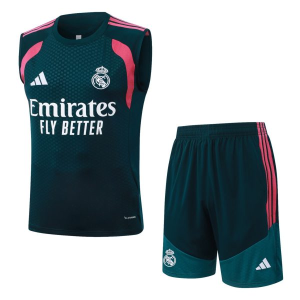 2026 Real Madrid Deep dark green Training Set Shirt and Shorts