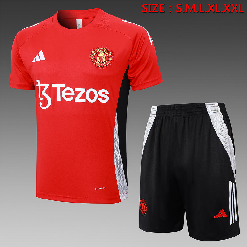24/25 Manchester United Red Training Set Shirt and Shorts