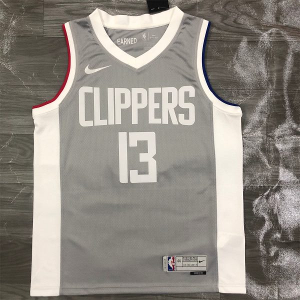 NBA Los Angeles Clippers V-Neck Grey Jersey GEORGE#13 S-XXL