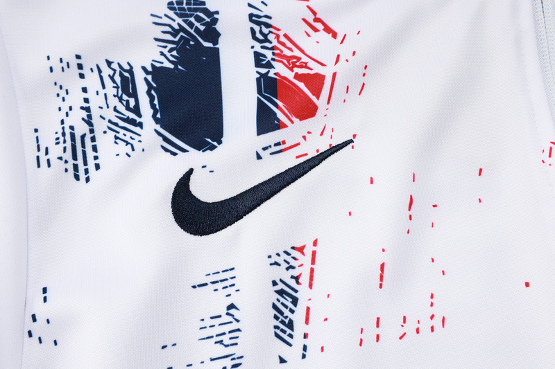 2024/25 Paris White Jacket Training Suit Set Football Team Shirt Sports Fashion